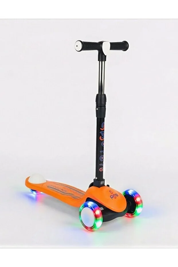 Işık/Ledli Üç Teker Yükseklik Ayarlanabilir ve Katlanabilir Fren Sistemli Çocuk Scooter